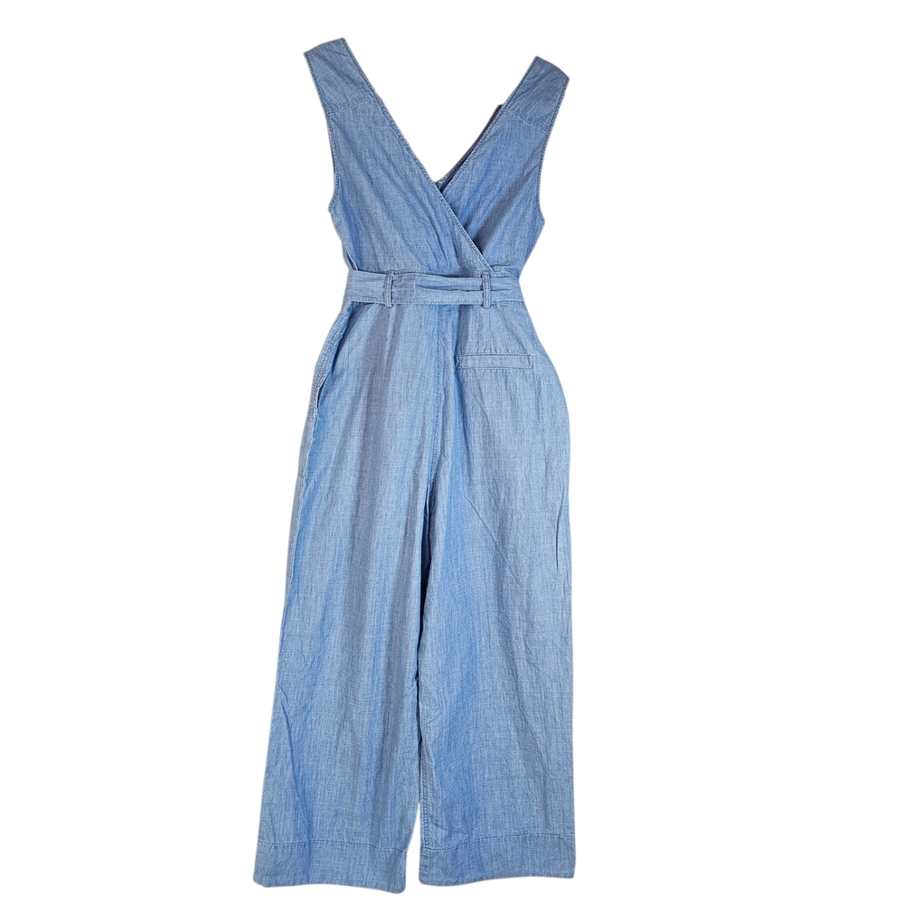 Zara Women's Denim Jumpsuit S Wide leg Pants Blue M - Picture 3 of 12